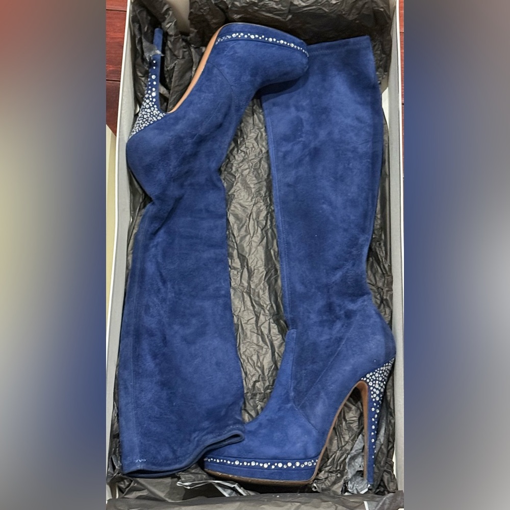 Casadei Camoscio Denim Pellame Heels